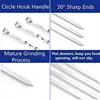 Stainless Steel Barbecue Skewers Stick Set, Reusable Kebab Sticks, Flat Metal, BBQ Tool, Meat, Shrimp, Chicken, 10 Pcs 5