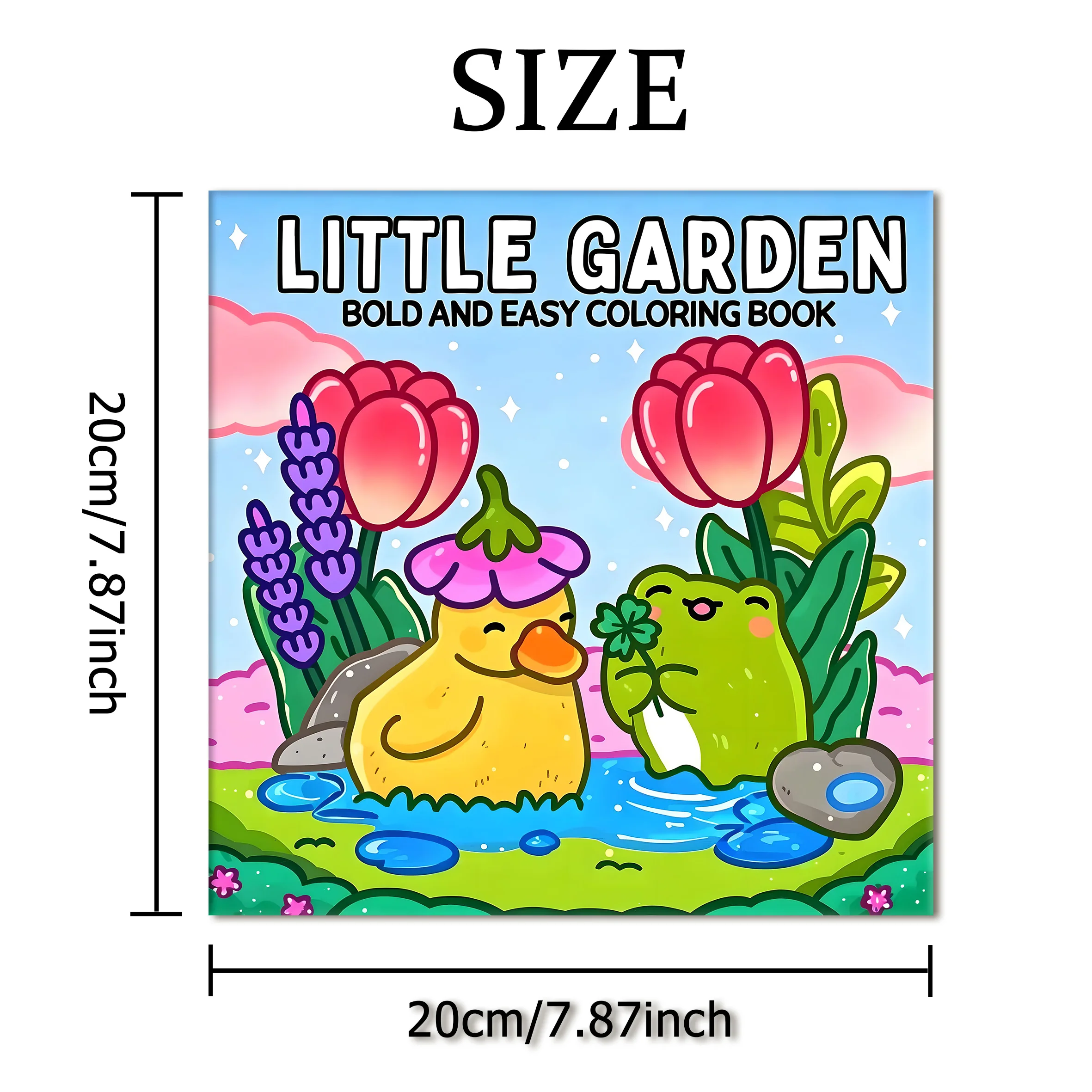 LITTLE GARDEN Bold-easy Patterns Coloring Book for Adults Cute Drawing Book Perfect Gift for Party and Birthday 2
