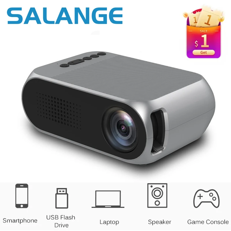 Salange miniproyector Led YG320, reproductor multimedia casa, compatible con HDMI, actualización YG300, Proyector de vídeo|Proyectores de cine para hogar| - AliExpress