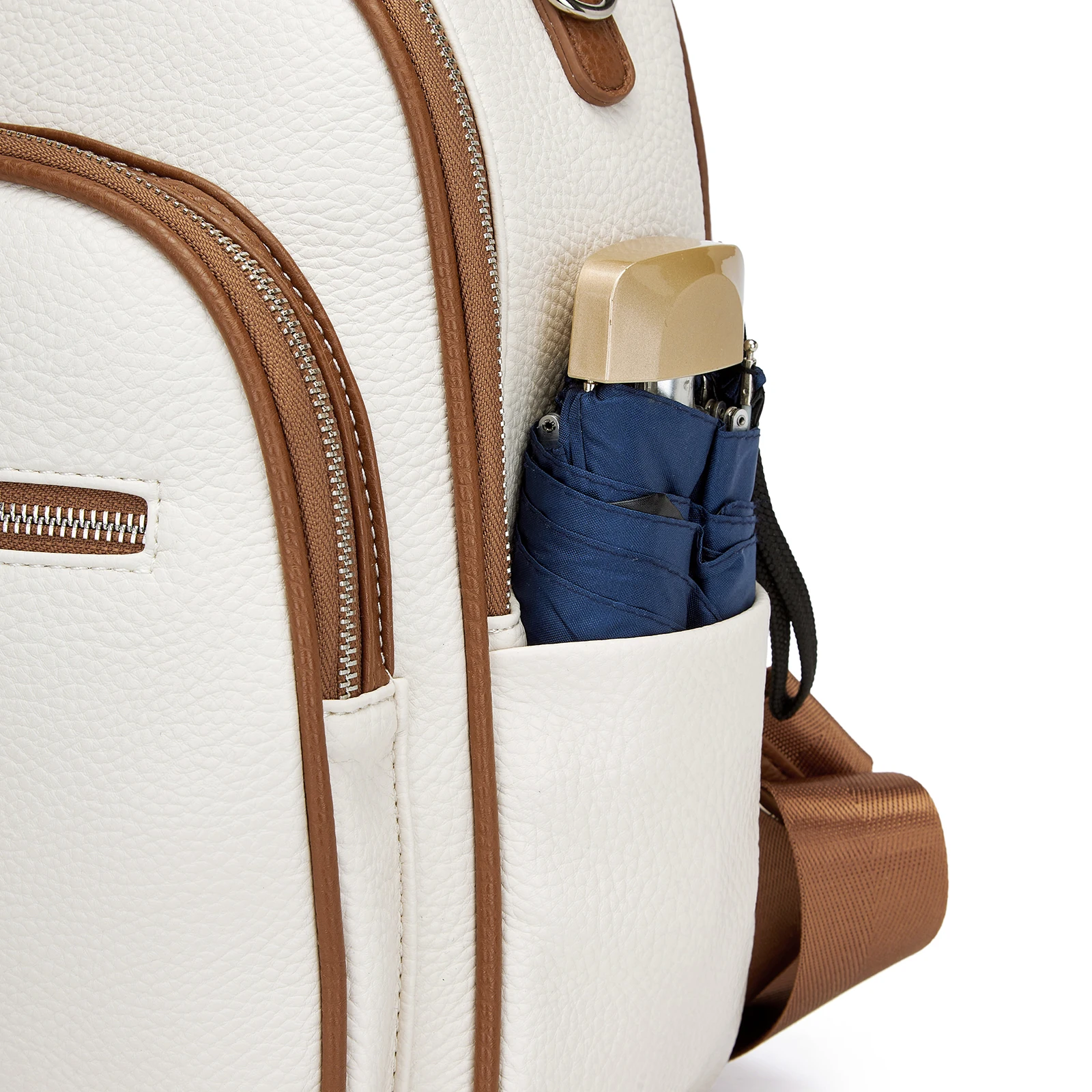 Miss Lulu Damen-Rucksack klein – Eleganter City-Rucksack aus wasserdichtem PU-Leder, für Arbeit, Uni & Reisen – Detail 6