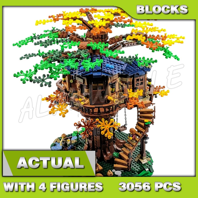 

3056pcs Ideas Tree House Cabins Foliage Botanical Elements Summer Fall Leaf 11364 Building Blocks Set Compatible With Model