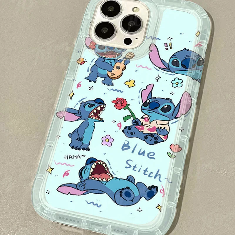 Lovely Disney Stitch Phone Case for Samsung Galaxy S24 Ultra S23 S22 S21 FE S20 Plus Note 20 10 Pro A34 A54 A33 A53 Clear Cover