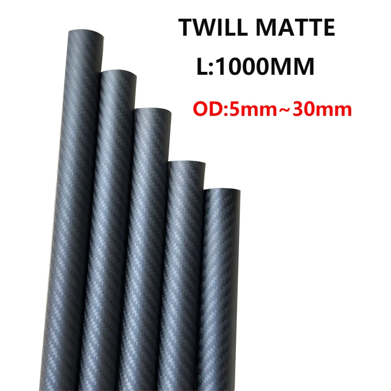 Tube En Fibre De Carbone Mat 3K – Diamètre 30 Mm Ext / 28 Mm Int – Longueur 800 Mm – Tissage Twill – Marque Katana