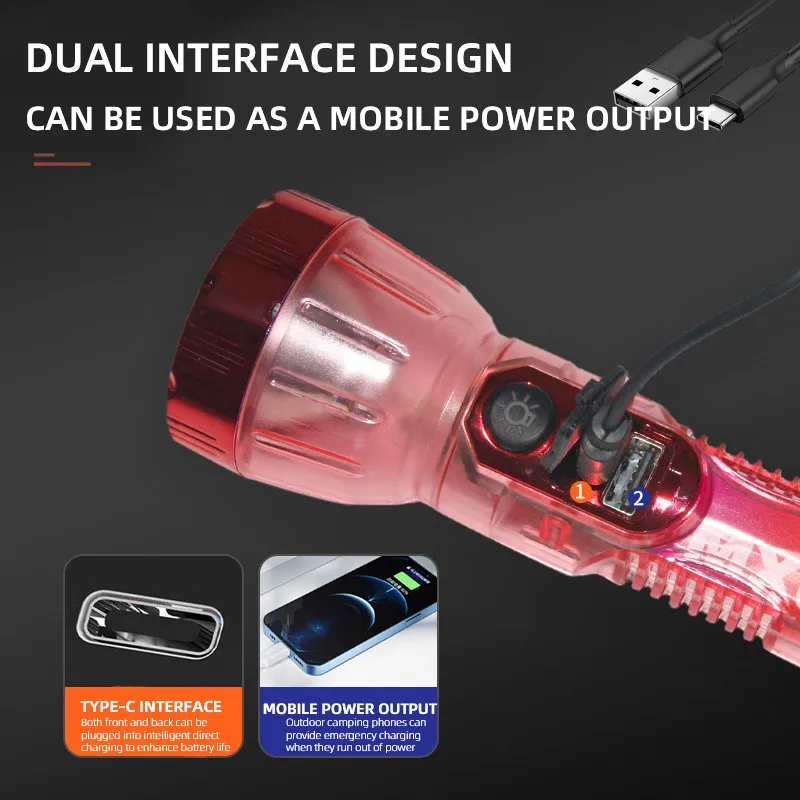 Solar Flashlight With USB Charger - Emergency Camping Light, 1200mAh, Multi-Mode, Water Resistant