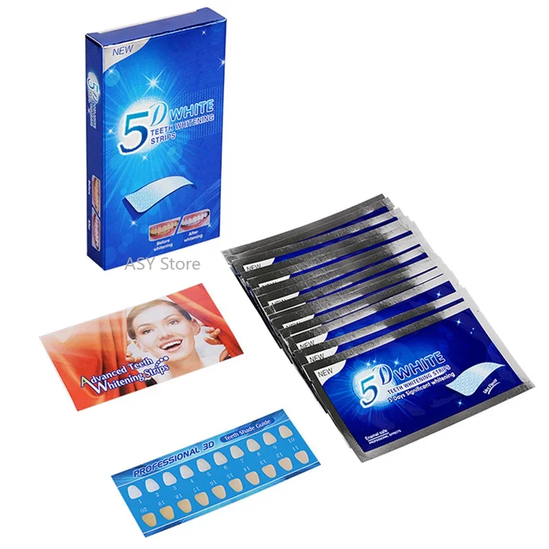 Teeth Whitening Gel Strips 5D Whitening Teeth Stickers Clean Yellow Smoke Tea Stains Oral Hygiene Care