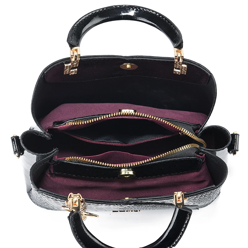 حقيبة يد نسائية منقوشة بنمط جلد التمساح، مصنوعة من...