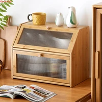 ตู้ครัวทรงสี่เหลี่ยมคางหมูไม้ไผ่สำหรับมื้ออาหารตู้เก็บของพลาสติกข้างทรงฝาปิดโครงสร้าง2ชั้น 3