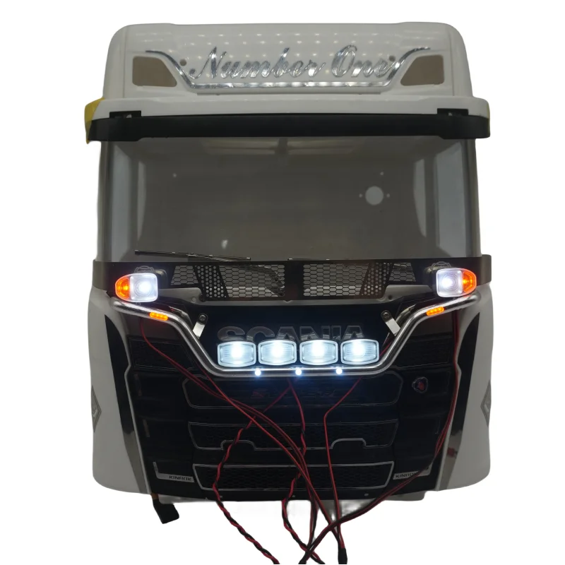 Aluminum Rod Lamp LED Light Spotlight for Tamiya 1/14 RC Truck Scania 770s 56371 56323 Actros Volvo Tractor Trailer LESU Tamiya 2