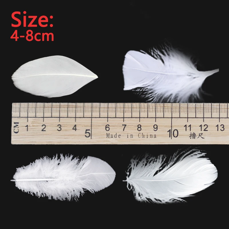 4-8cm Feathers Decoration 100pcs For Crafts Small Bulk Goose Chicken Dream Catcher Making Massage House Salon