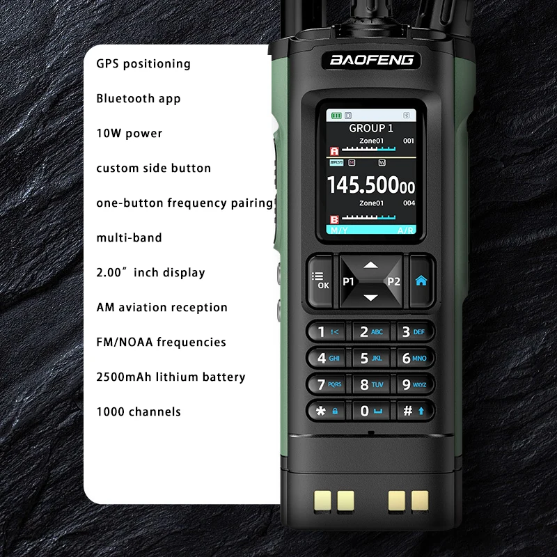 New BAOFENG UV-32 Walkie Talkie GPS 10W Bluetooth APP Programming Multi Band Wireless Copy Frequency Type-C UV32 Ham 2 Way Radio 6