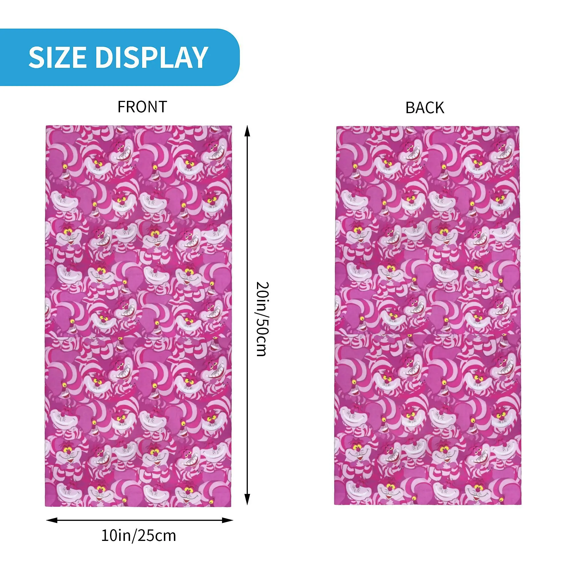 Cycling bandana Neck wrap Bandana headscarf Cotton bandana Neck gaiter Bandana neck cover Multifunctional bandana Cheshire cat Cartoon Neck gaiter Men Women UV protection Winter Bandana scarf For hiking