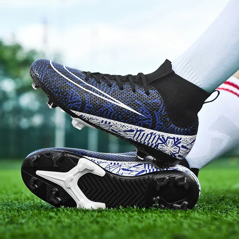 Men Breathable Indoor Soccer Shoes Football Shoes Futsal Flying Woven Turf Soccer Football Sneakers Cleats Unisex Outdoor Sports Shoes Training