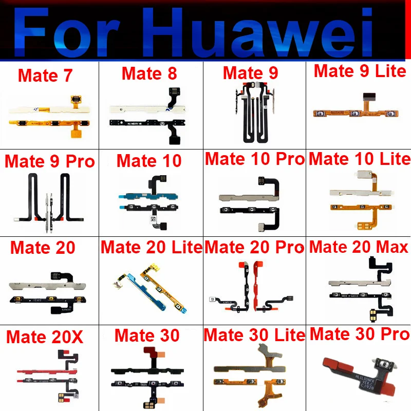 

Power Volume Buttons Flex Cable For Huawei Mate 7 8 9 10 20 30/ Lite 9 10 20 30 Pro 20X 20Max Power ON OFF Button Repair Parts