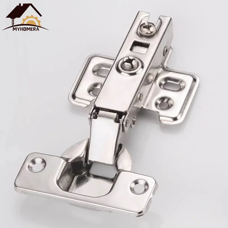 Cabinet Hinges 4 Pieces C Serie Stainless Steel Hydraulic Damper Soft Quiet Closer Wardrobe Cupboard Furniture Door DIY
