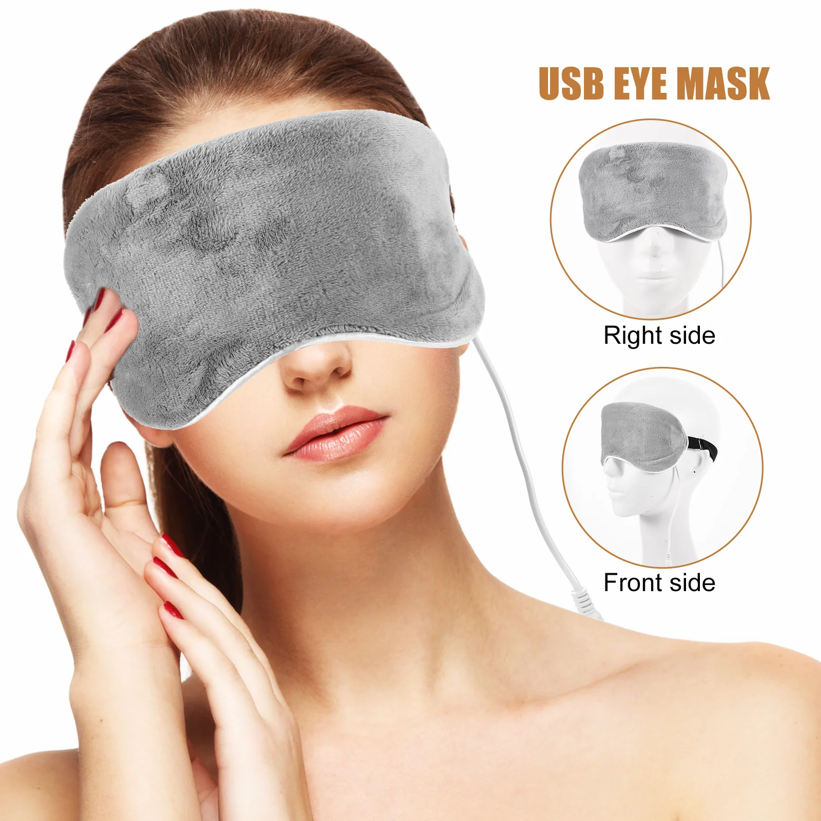 USB Eye Mask Heat Compress Blindfold Sleeping Steaming Heated Masks for Dry Eyes Nose Warming Streamer Rechargeable 4