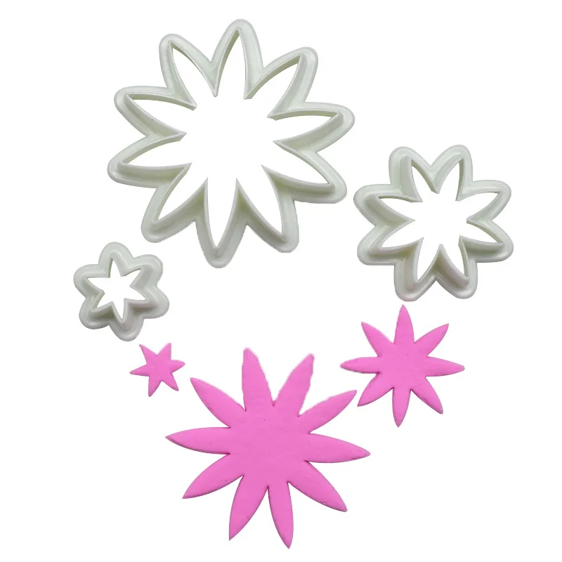 

3Pcs Beautiful Lotus Chrysanthemum Flowers Wedding Cake Decorating Tools DIY Biscuit Baking Fondant Chocolates Cookie Moulds