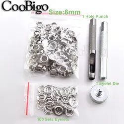 Versatile Metal Eyelet Grommet Punch Tool Set for Fabric and Crafting Projects (Dia. 6mm)