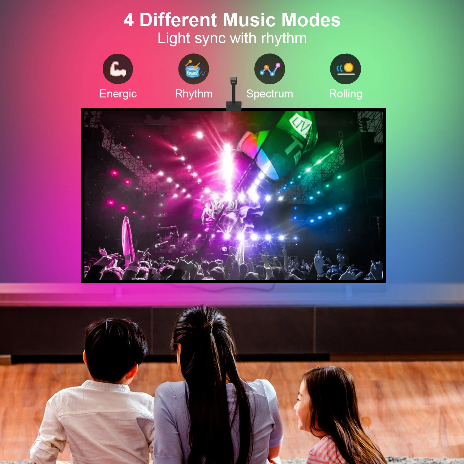 Immersive TV PC Background Light Strip RGBIC LED Strips HDTV Computer Monitor Screen Color Sync Smart APP Control Ambient Lamps