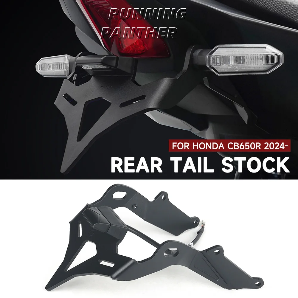 Motorcycle License Plate Holder For Honda CB650R CB650 R cb650r-Motorcycle Rear Short Tail Stock License Plate Holder Tailstock Bracket LED Light