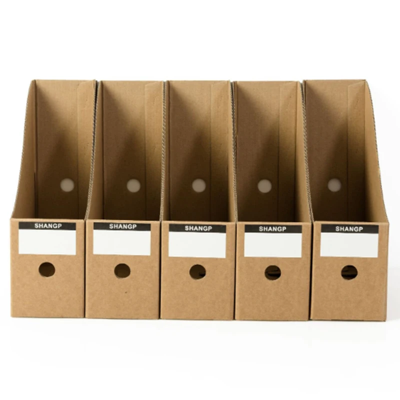 Magazine File Holder Organizer Box storage box file folder Drawer Kraft Paper File Holder Office Supplies Desk Storage Organizer Documents Box