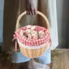 Little Red Riding Hood Basket Rattan Storage Hand-woven Baskets Small Wicker Picnic with Handle 5