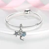 Silver Plated Dangle Charm Starfish Turtle Shell Dolphin Beads fit Original Bracelet Summer Collection Jewelry 6