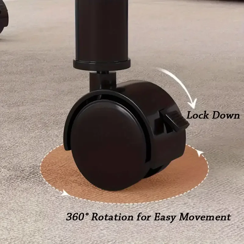 Bedside Wood Table Small Coffee Versatile Double Layer Wheels Space Saving 2-Tier Nightstand Storage Organizer Living Bedroom