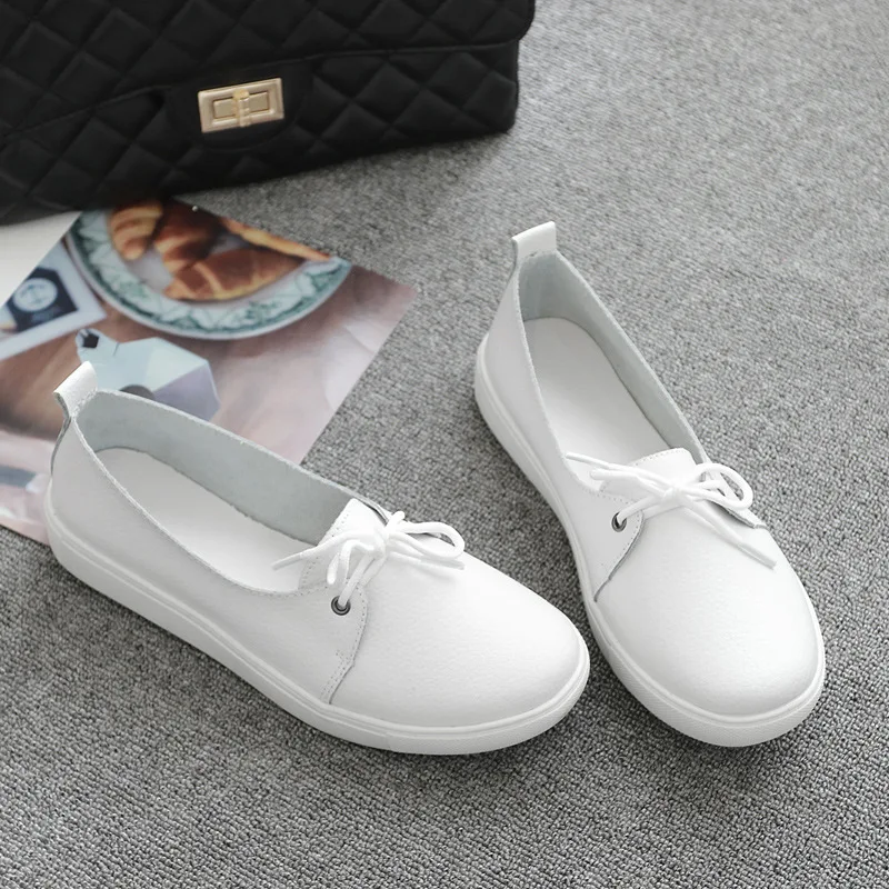 Women Shoes Casual Loafers Fashion Sneakers Woman Flats High Quality Plus Size Soft Ladies Loafers Female Split Leather Shoes