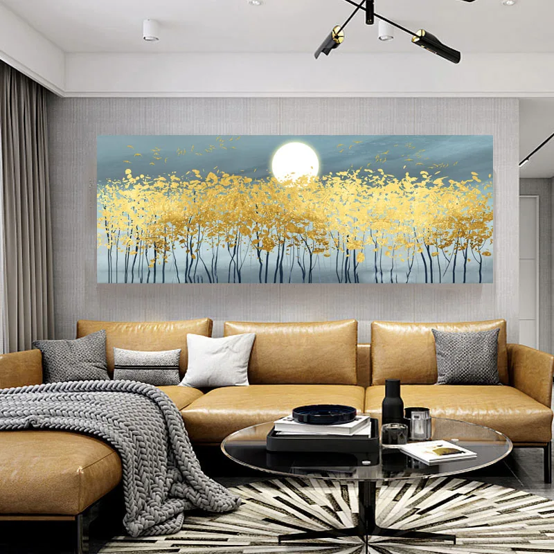 

Современный скандинавский стиль абстрактное искусство Золотая фольга живопись холст печать фотостена