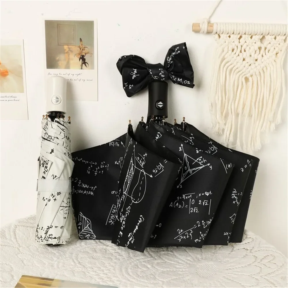 Folding Sun Umbrellas Automatic Umbrella Portable Student Mathematics Umbrella Travel Anti-UV Parasol Gifts For Friends Design