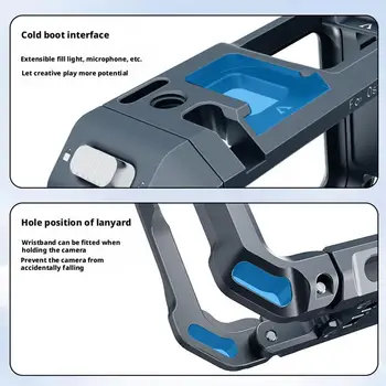 Per dji Osmo Action 6 Accessori per fotocamera Gabbia per conigli in metallo Staffa di montaggio per espansione in lega di alluminio Telaio di protezione completo
