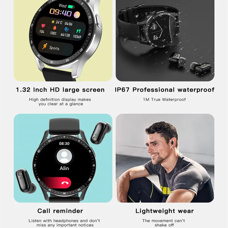 ����Ʈ ��ġ X7 �̾��� ���� TWS �̾��� �������� ��� ���� ��ȭ �ո� ���� ������ Smartwatch ��Ʈ�Ͻ� Ʈ��Ŀ
