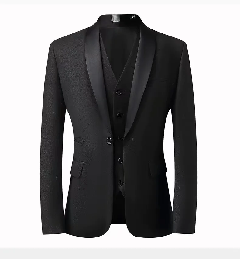 High sense of suit green fruit collar groom wedding suit men slim handsome wedding banquet dress