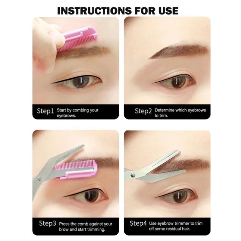 Eyebrow Trimmer Scissor Beauty Products for Women Eyebrow Scissors with Comb Stainless Steel Makeup Tools Beauty Scissors 6