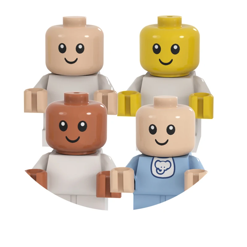 Baby & Trolley Building Blocks Toys MOC 26556 25126 92590 Bricks DIY Infant Carriage Children Gifts