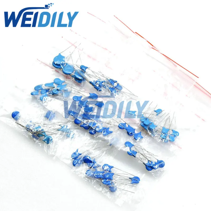 100pcs lot 1kv 103 10nf high voltage ceramic capacitors dip capacitance 1000v 10nf 90PCS High Voltage Ceramic Capacitors Assortment Assorted Kit 18 ValuesX10pcs 1KV 2KV 3KV 22pf~22nf Capacitance Kit New