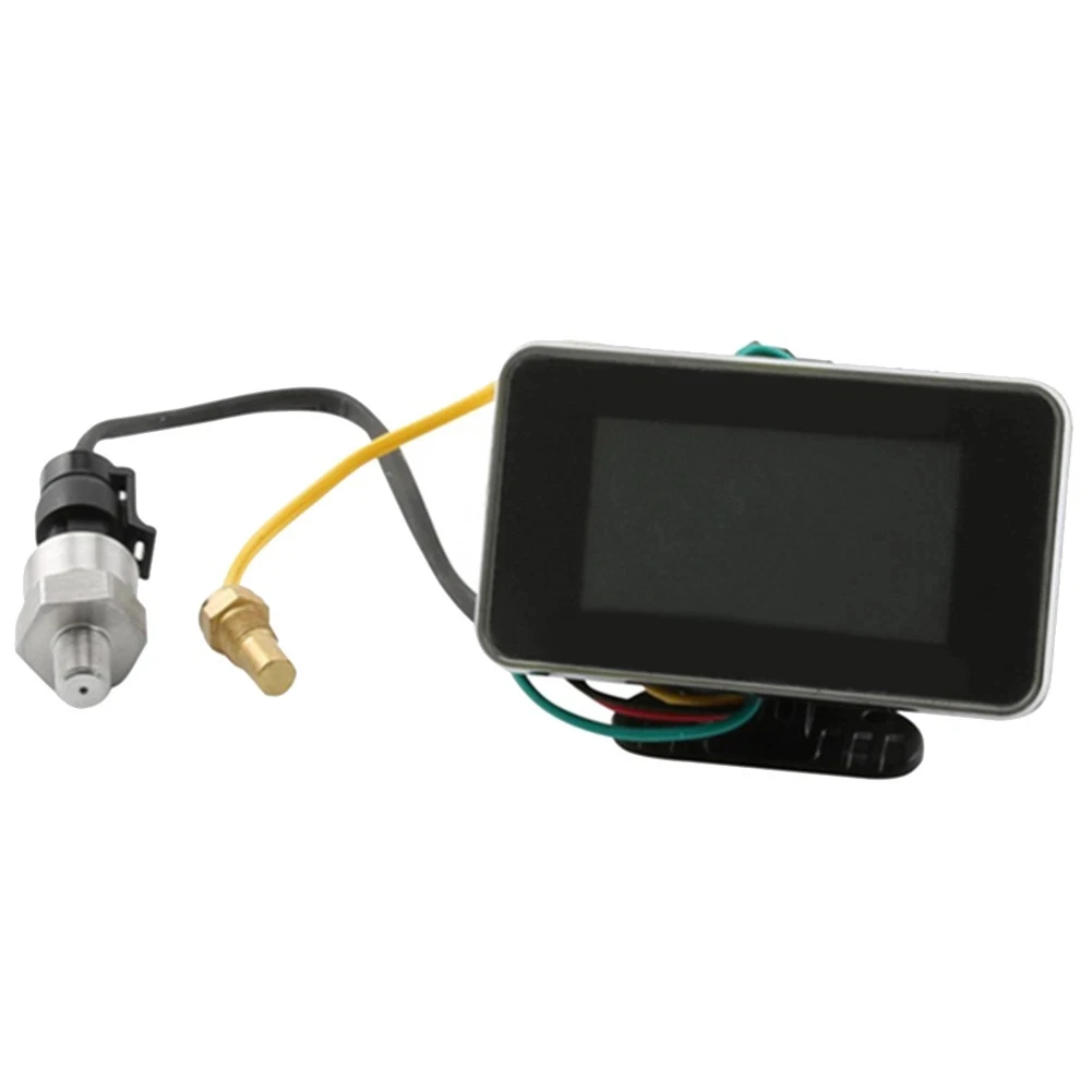 4 in 1 LCD 게이지 오일 압력 전압계 수온 연료 레벨계 (자동차, 트럭, 오토바이용) 12V 24V M10 플라스틱 센서 포함
