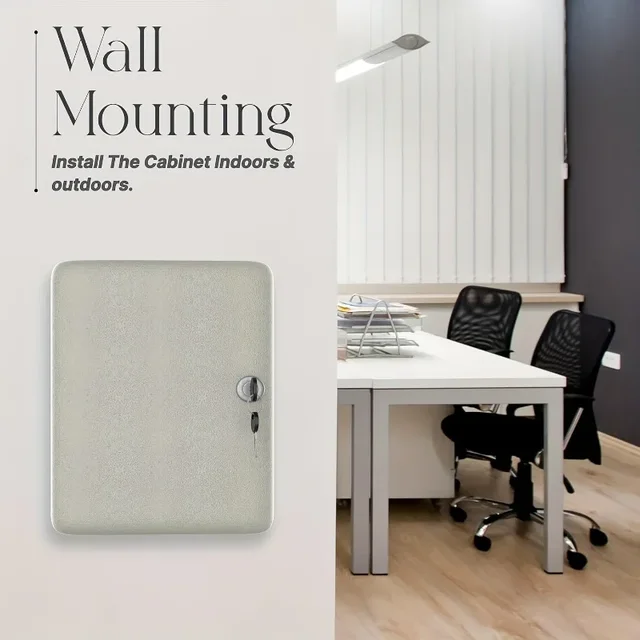 Metal Wall Mounted Multi-Key Lock Box Security Storage Box Spare Car Key Storage Box Suitable for Home Office Factory Store Use 3