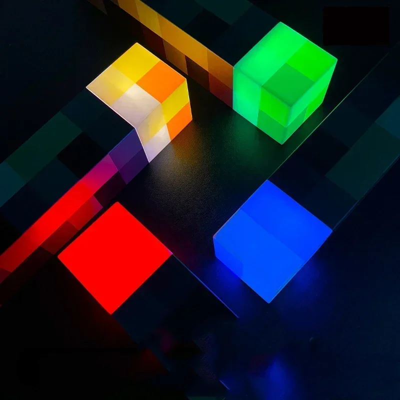 Brownstone Torch Lamp Bedroom Decorative Light 4 Colors LED Night Light USB Charging with Buckle Kids Gift Minecraft