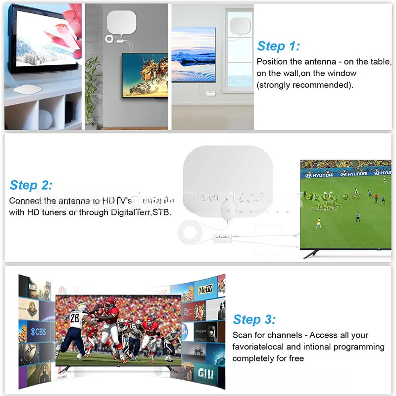 HDTV Digital TV Antenna 4K 1080p Indoor Amplified