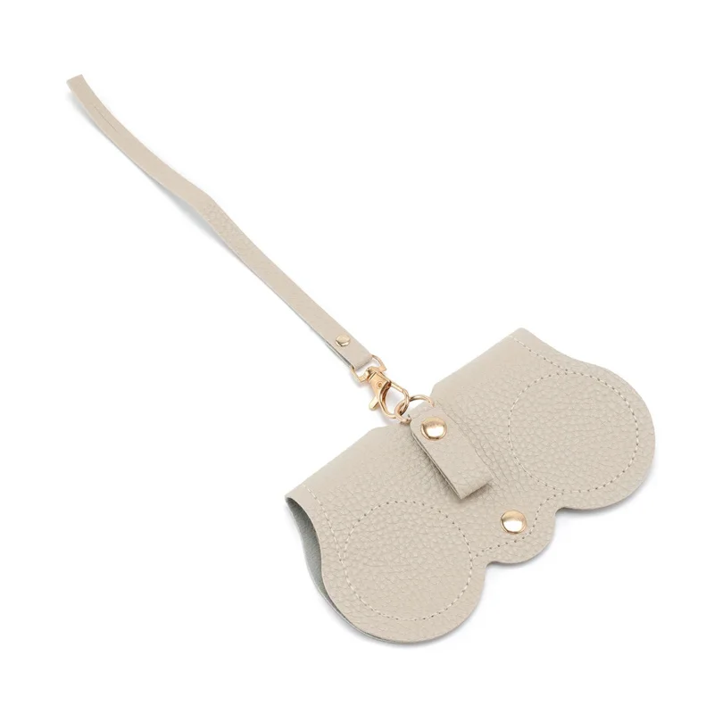 1 lychee embossed glasses case, cute leather glasses protection bag, portable travel glasses holder