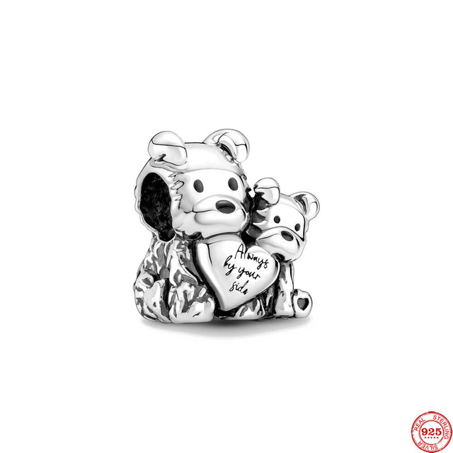 Theo Bear Pig Animal Kingdom Cat Dog Unicorn Bead Fit Original Pandora Charms Silver 925 Bracelet For Women Fashion Jewelry