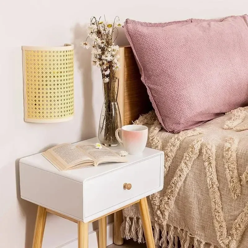 Rattan Wall Lamp Living Room Bedroom Bedside Wall Sconce Led Lighting Corridor Southeast Asian Rattan Wall Light Fixtures Decor
