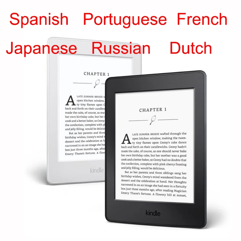 6 inch Ink Touch Screen Kindle 8th 6th E-ink E-Book Reader Spanish Portuguese Japanese French Russian Dutch ebook reader