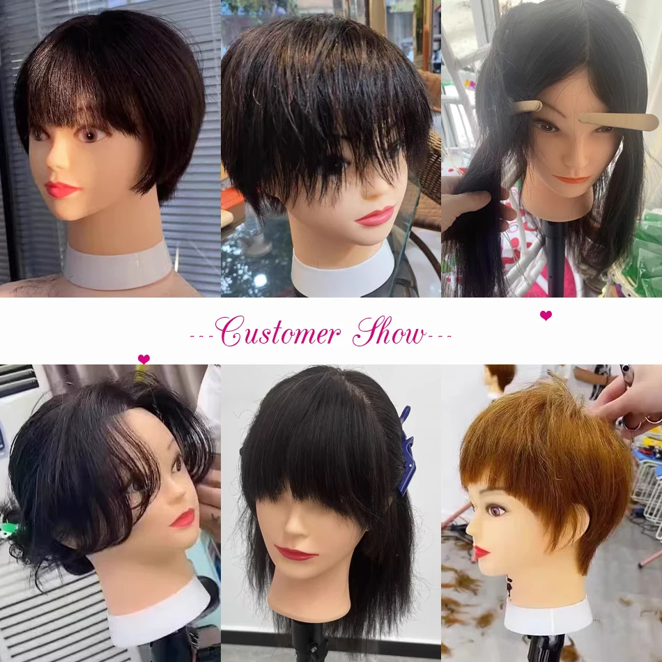 Long Hair Mannequin Head with Human Hair Hairdresser Practice Training Head Cosmetology Manikin Doll And Wig Stand Tripod