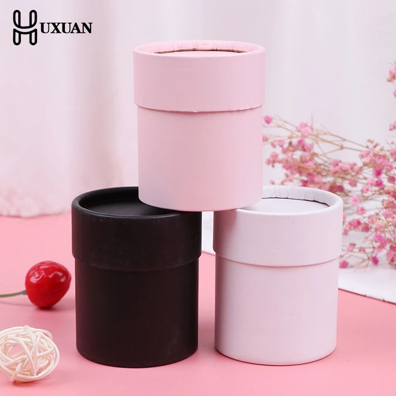 Mini-Flower-Box-Round-Kraft-Paper-Bouquet-Gifts-Packing-Hug-Bucket ...