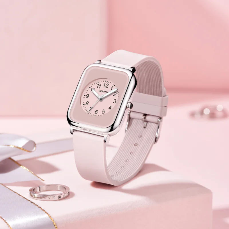 

Fashion Pink Black Square Waterproof Ladies Quartz Wristwatches Delicate Elegant Watch for Women Reloj Mujer часы