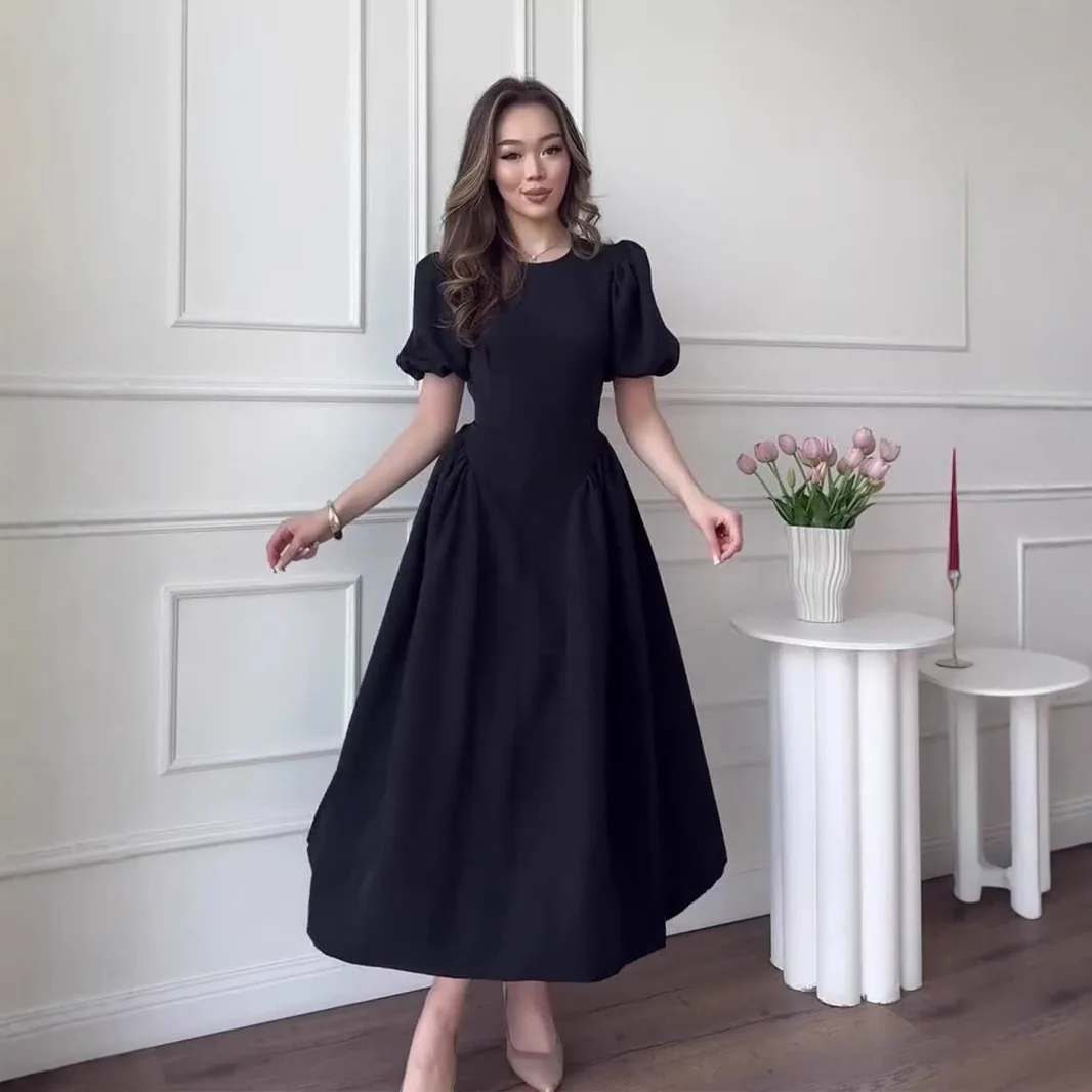 Novedad de verano europea americana, moda 2025, vestido Vintage de