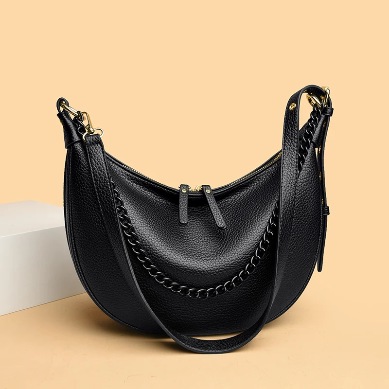 2026 Borsa tote da donna di lusso di marca genuina Designer Borsa a tracolla a tracolla in morbida pelle retrò Catena di moda Tinta unita Sac A Main