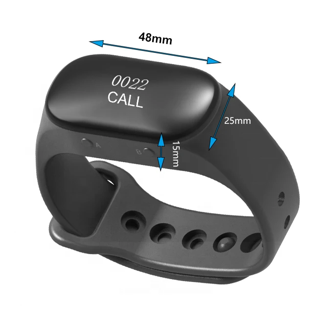 Wireless Calling System Restaurant Pager Waterproof Breakproof Waiter Wristband For Plant Hospital Bar Cafe